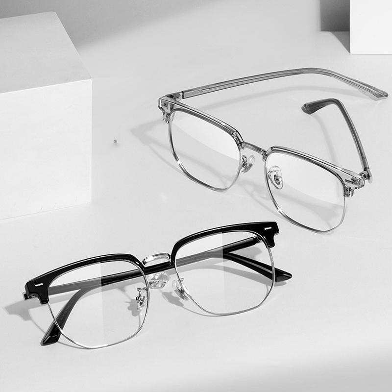 Mắt kính cận thị kính cận có độ sẵn 0.5 - 6.0 độ kính cận nam nữ Thấu kính có thể cắt được Gọng kính phẳng chống ánh sáng xanh phong cách hàn quốc dành cho học sinh Kính chống bức xạ máy tính, chống ánh sáng xanh trên màn hình điện tử, unisex 7