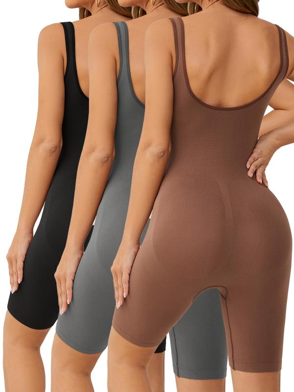 Women's Solid Backless Scoop Neck Maternity Romper, Pregnancy Bodysuit for All Seasons, Tummy Tuck Garment, Prenatal Maternity Clothes for Pregnant Women 1