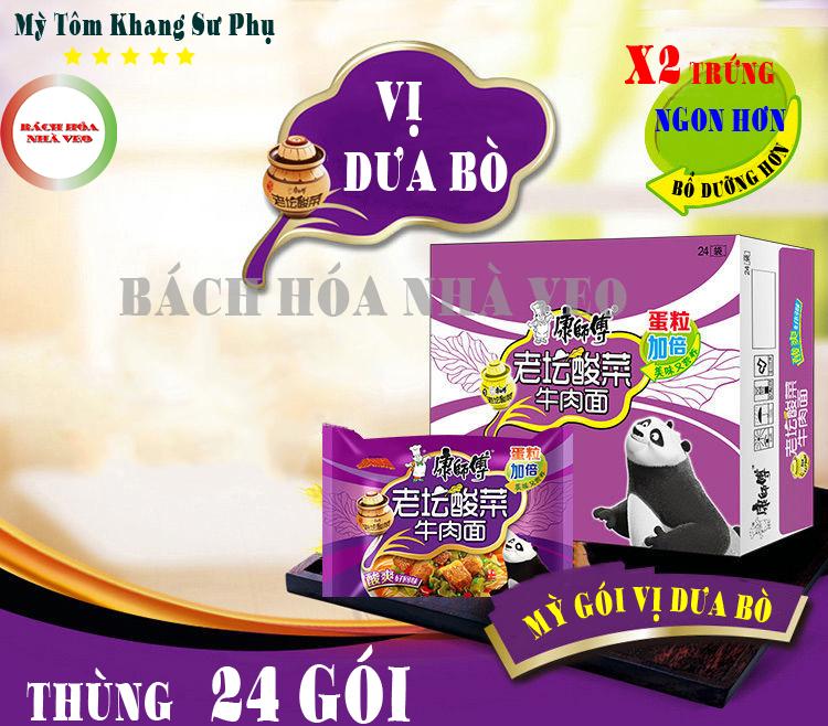   Thùng 24 Gói  Mì Tôm trung quốc - hiệu Khang Sư Phụ - vị DƯA BÒ    Hàng Chuẩn Date Mới 