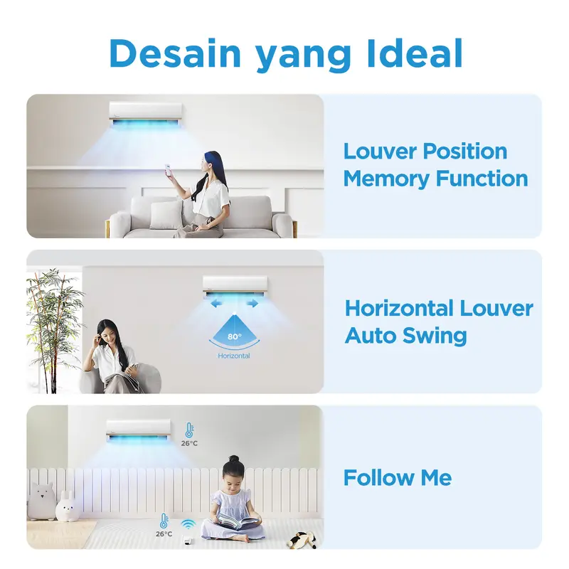 Midea AC Inverter 1 PK MSIAF-09CRDN2X (Unit Indoor & Outdoor) [Fast Cooling], [IECO MODE], [Electricity Saving], [5+10 tahun warranty] 5