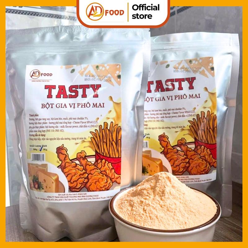 1kg Bột phô mai Tasty ADFOOD - làm gia vị lắc các món gà rán, khoai tây chiên, sốt chấm, vị mặn ngọt dễ dùng