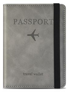 Funda para pasaporte con grabado de letras sencillo, portada de pasaporte, billetera de pasaporte para mujeres y hombres, funda para pasaporte impermeable con bloqueo RFID para accesorios esenciales de viaje