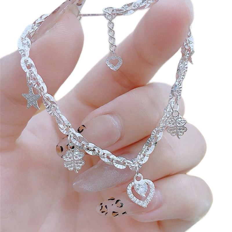  Lắc tay xoắn bạc ta treo hoạ tiết - LTj021 xinh xắn 