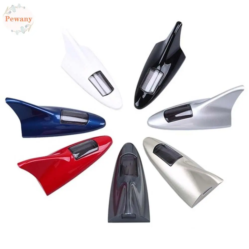 2024 New+COD+spot stocks Universal Solar Shark Fin Antenna Anti-static Warning Flash Lamp Car Decorative Light Tail Lights Voiture Lights Modified lights Truck Safety Car Roof Rear-end LED flash lights/Multicolor