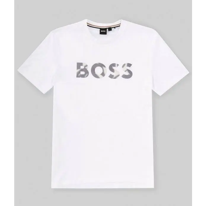 Ready stockhugo boss boss Thompson digital print logo short sleeve t & #045; shirt T-shirt Baju tshirt lelaki Cotton Fabric Menswear Top Lingerie Man Streetwear Tropical Crewneck Round Neck Casual