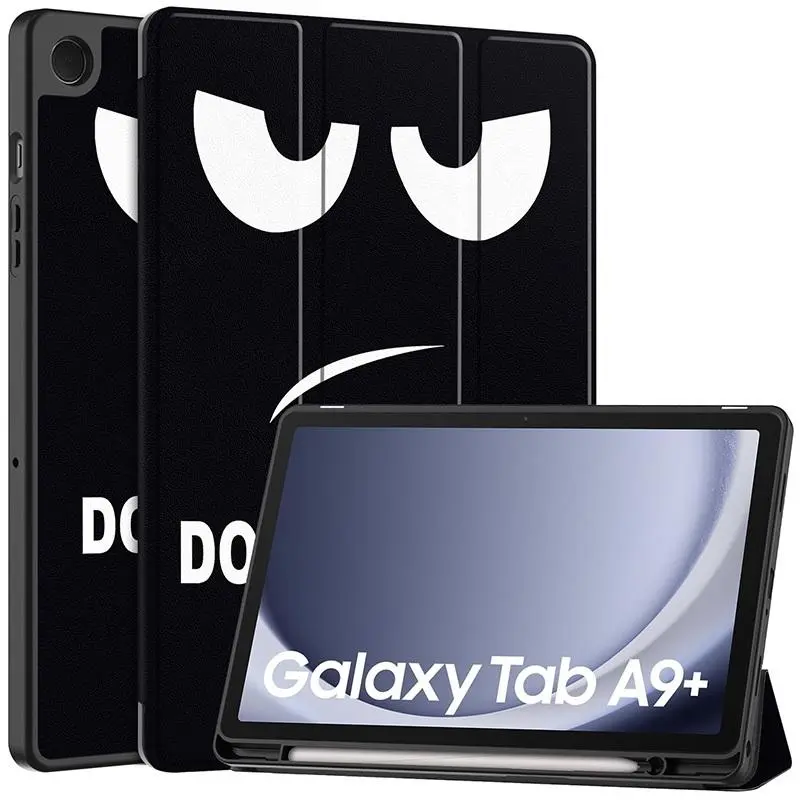 Bao da PU gấp ba lần cho Samsung Tab A9, A9 plus, X210, X216, 11 inch, nắp lưng TPU mềm có khe cắm bút Cao Su