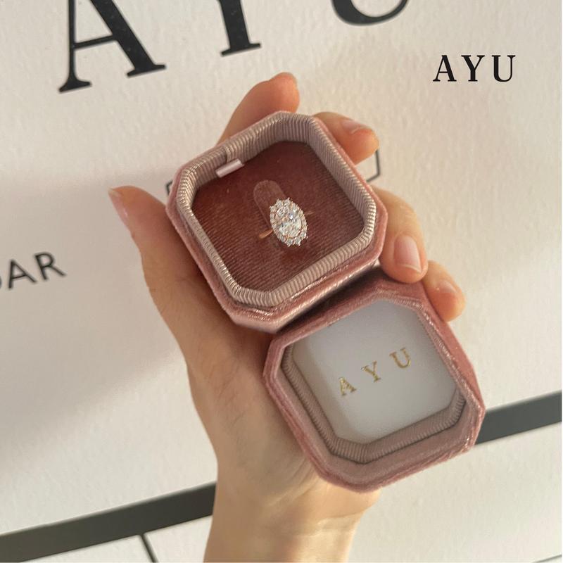 AYU Cincin Emas - Oval Grecian Solitaire 17K White Gold 4