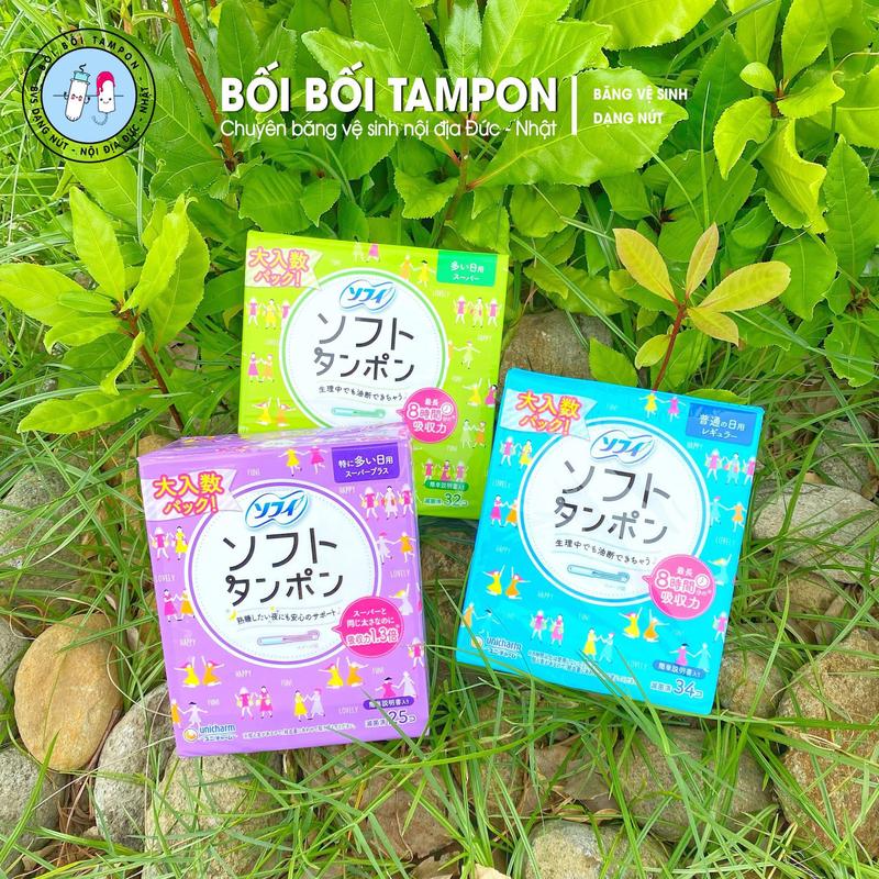 Băng vệ sinh Tampon có Cần Đẩy của Nhật Dành cho Ngày "dâu" ít, vừa, nhiều hoặc ban đêm Nữ Vietnam Multicoloured