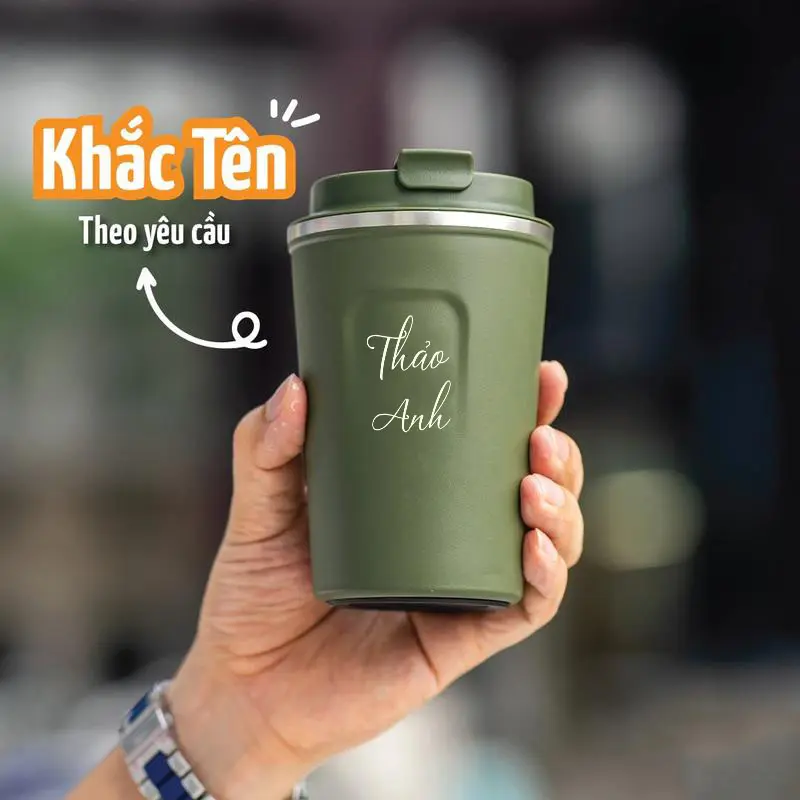 Cốc giữ nhiệt COFEE HOLIC inox 304 , Bình giữ nhiệt 6 -12h - KHĂC TÊN THEO YÊU CẦU