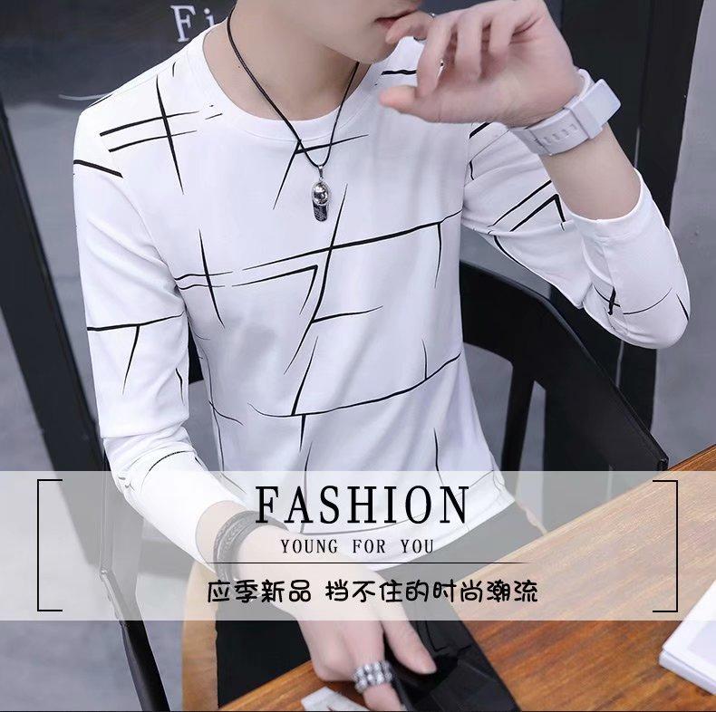 Product Introduction of Áo Thun Cho Nam, Ngủ Dài, Cổ Tròn, Xu Hướng Mới Thu Đông 2020, Áo Cơ Sở, Dáng Ôm, Phong Cách Hàn Quốc, Quần Áo Nỉ 12