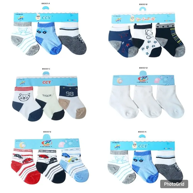 Kaos Kaki Socks Antislip Anak Bayi Laki laki Perempuan 0 6 12 Bulan Newborn Lucu Import Terbaru 3