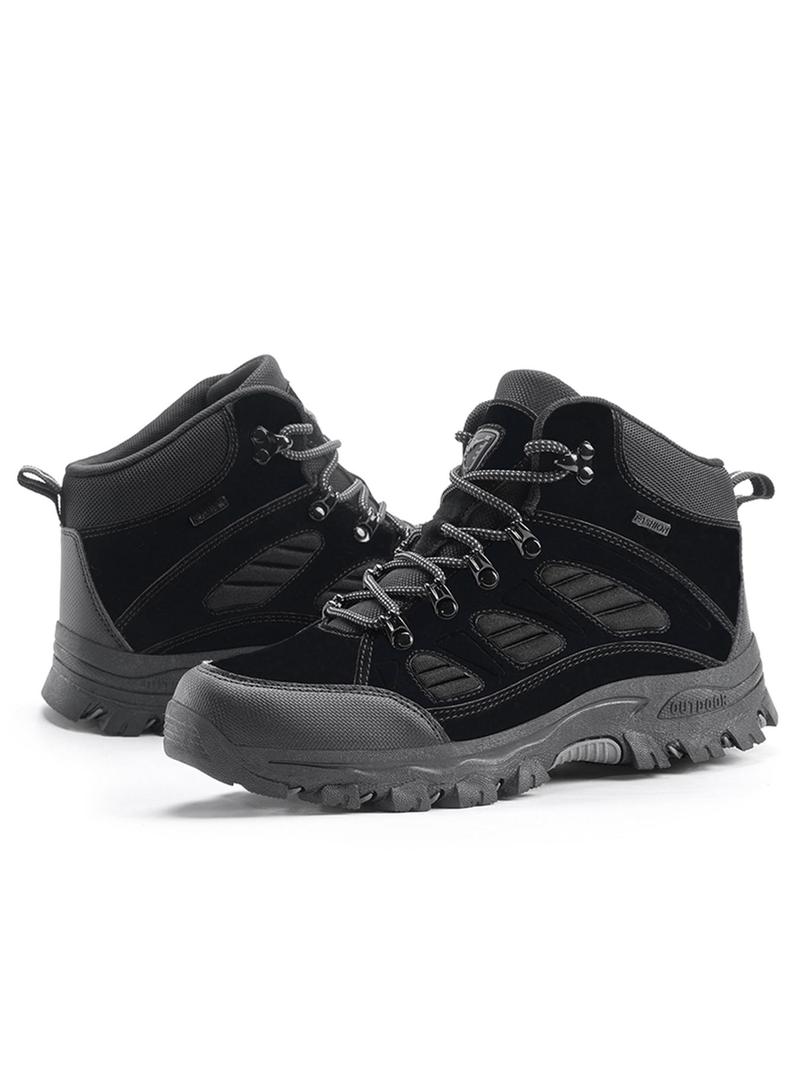 Product Introduction of Men's Colorblock Patchwork Lace Up Hiking Shoes, Casual Comfortable Breathable Non-slip Outdoor Walking Shoes, Lightweight Work Shoes for Camping & Outdoor Walking 5
