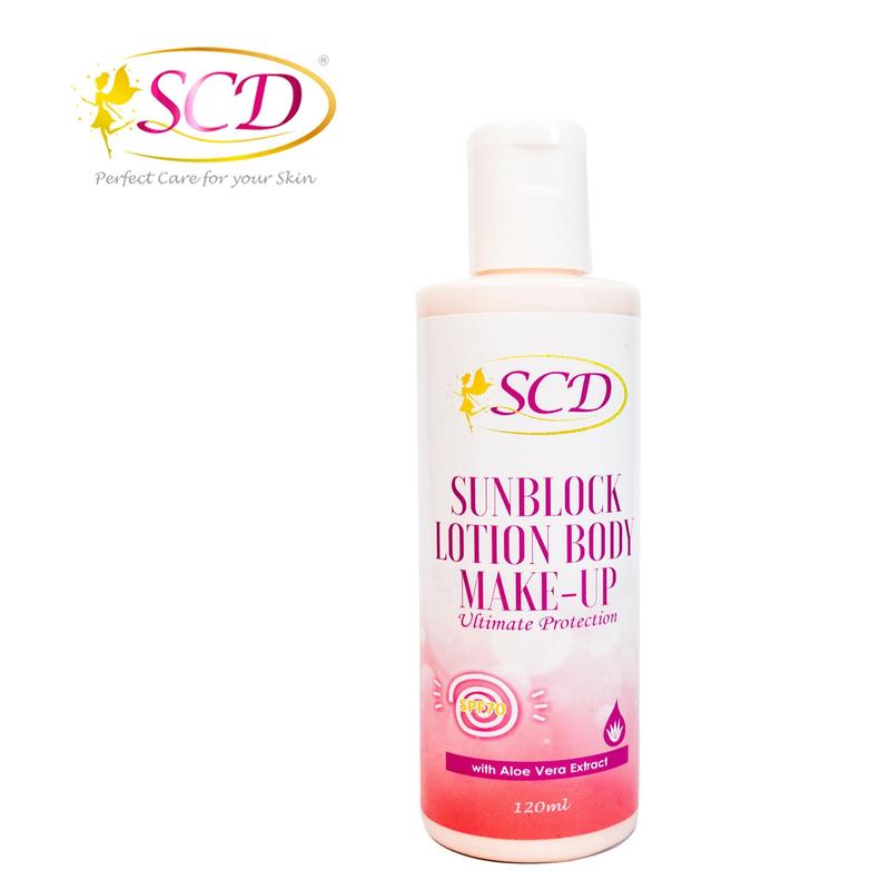 SCD SUNBLOCK LOTION BODY MAKE-UP 120ML Whitening Sunscreen Glitter ...