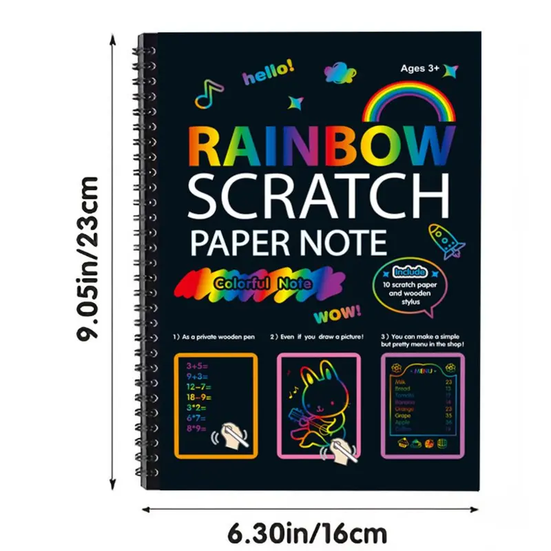 Scratch Book, 1 Set Colorful Scratch Paper, DIY Drawing Book, Art Supplies for Birthday Party Holiday, Suitable for Boys and Girls 1
