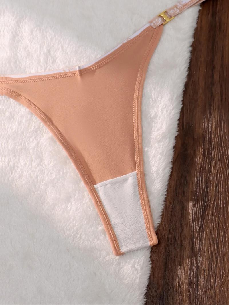 Product Introduction of Women's Letter Tape Drop Waist Thong, Soft Comfy Breathable Panty for Daily Wear, Women's Underwear for All Seasons 6