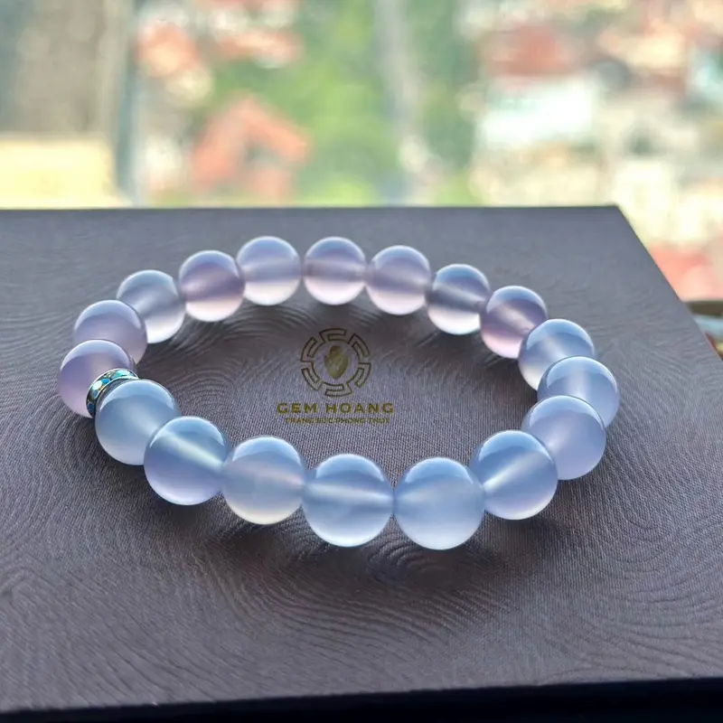 Vòng chalcedony tự nhiên - chuỗi đa bảo 10 li 1