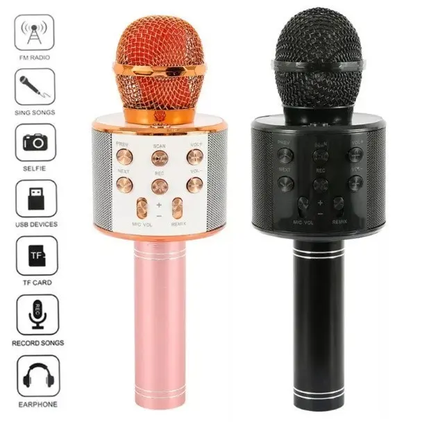 【Hàng Sẵn】Mic Hát Karaoke Kèm Loa Bluetooth WS-858 Đa Năng micro karaoke,mic bluetooth karaoke,karaoke bluetooth 6
