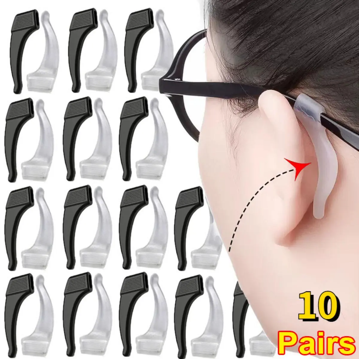 20/2pcs Silicone Anti Slip Ear Hook Eyeglass Accessories Eye Glasses Grip Temple Tip Holder Spectacle Eyeglasses Accessories