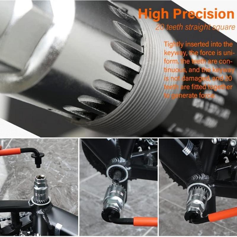 Product Introduction of Bike Freewheel Cassette Remover & Crank Puller & Bottom Bracket Tool, 3 in 1 Bicycle Removal Tools Set for Road Mountain Bike Freewheel, Crank, Bottom Bracket 5