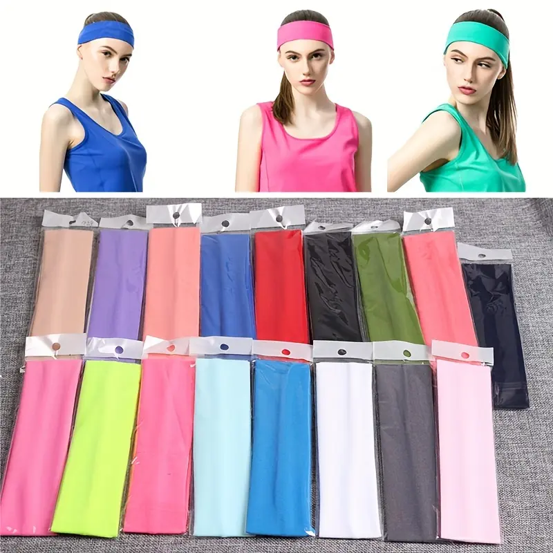 Women's Sports Hair Band, Outdoor Running Fitness Yoga Sweat Band, Colorful Universal Headband Anti-sweat Band 0