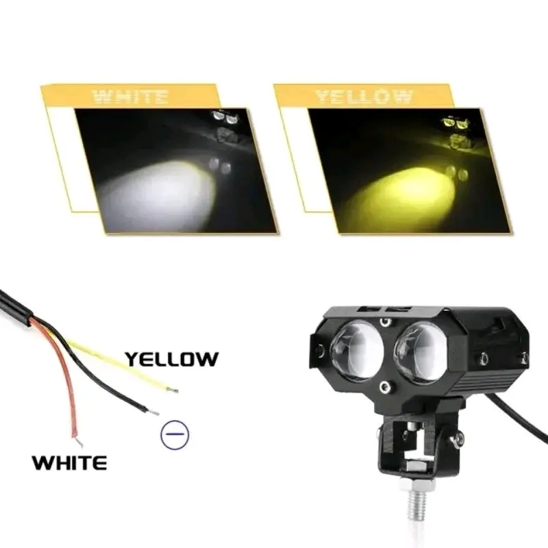 Lampu Tembak Sorot Laser Gun 24 Volt SQL 2 3 Mata LED SQL2 SQL3 Truk Bus Canter Putih Kuning 2 Warna OWL D2 Hi Lo CSP Cutoff Motor Mobil High Low Lasergun Offroad Bar Cree Jauh Dekat Dim Truck Bis Fuso Ragasa Traktor Tronton Foglamp Mini Driving Worklight 4