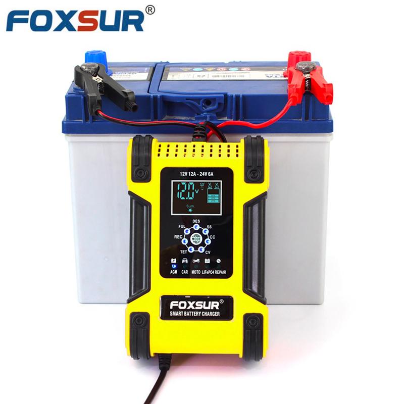 Sạc bình ắc quy 12V 24V 6Ah - 200Ah 12A sạc pin sắt LiFePO4 tự ngắt khi đầy khử sunfat khôi phục ắc quy