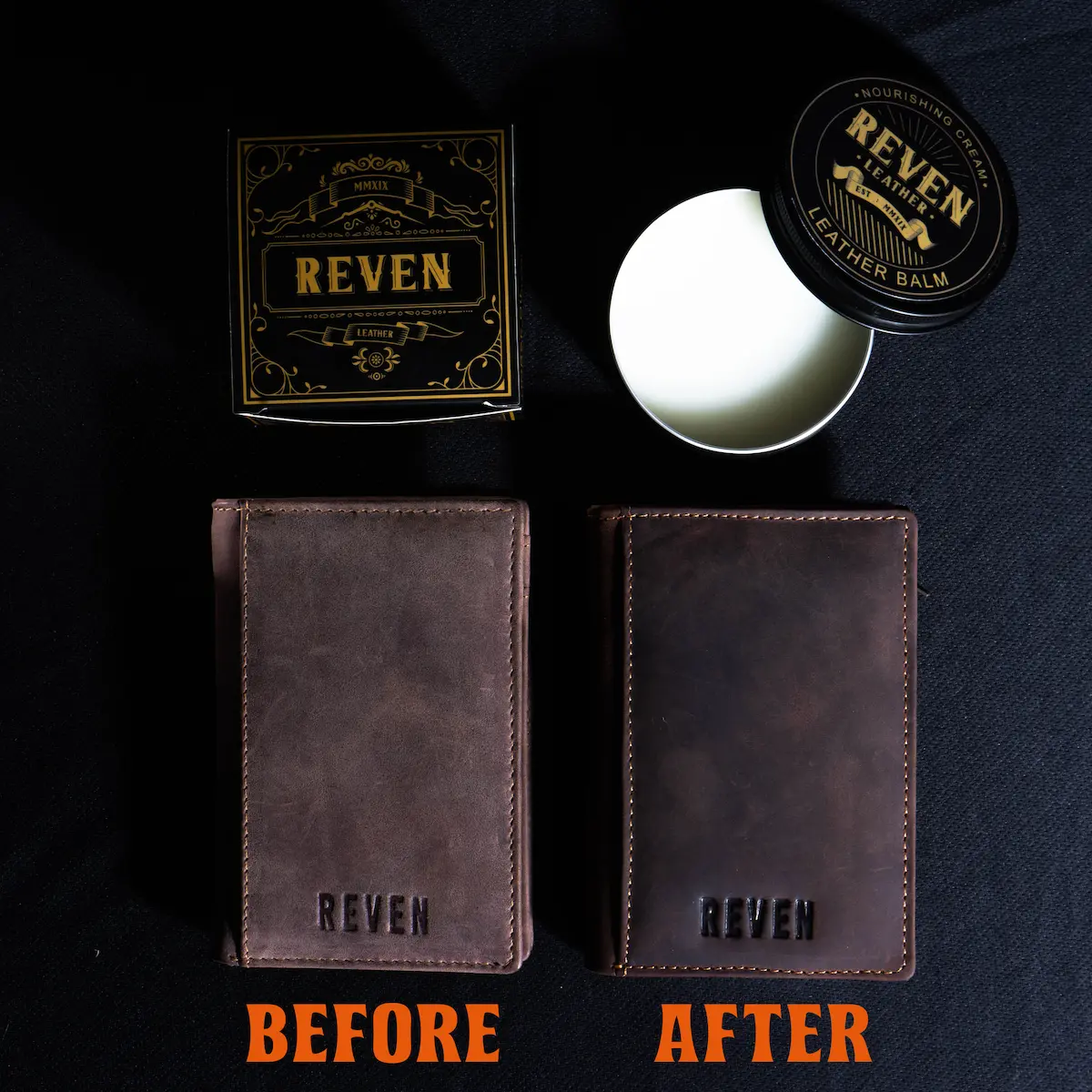 REVEN Leather Balm Balsam Perawatan Produk Tas Dompet Kulit Memperkuat Warna Kulit Menghilangkan Jamur