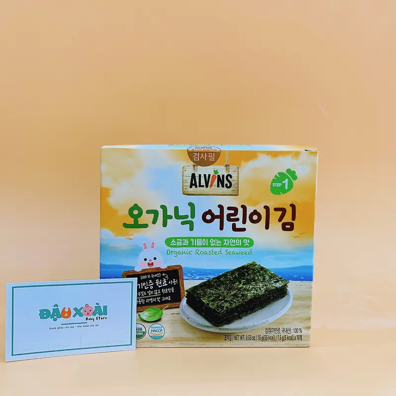 Rong biển tách muối Alvins, rong lá 1 gói nhỏ 10 lá Snack Ăn Vặt Snack Ăn Vặt Thức Ăn Food Lá Rong Biển 2