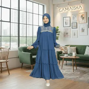 GAMIS  LEBARAN ANAK REMAJA TANGGUNG CERUTTY BABYDOLL PREMIUM MIX BRUKAT DAN RENDA CERUTY