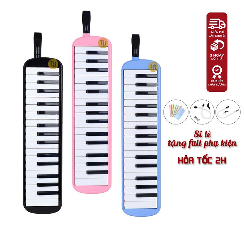 Kèn melodica melodion 37 phím đen xanh hồng đầy đủ phụ kiện -Sáo trúc Thanh Tùng