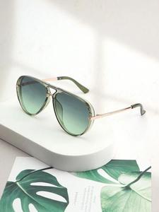 Lentes de sol aviador con lentes tintados degradados para mujer, lentes de sol casuales y modernos para uso diario, accesorios de moda para actividades al aire libre
