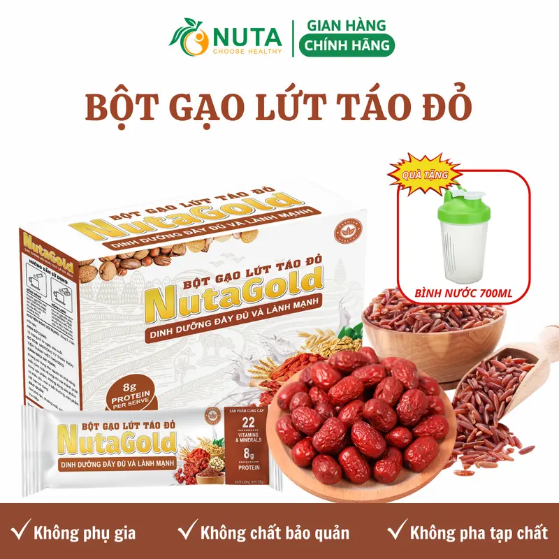 Bột gạo lứt táo đỏ hạt sen Nutagold 500G Food 0