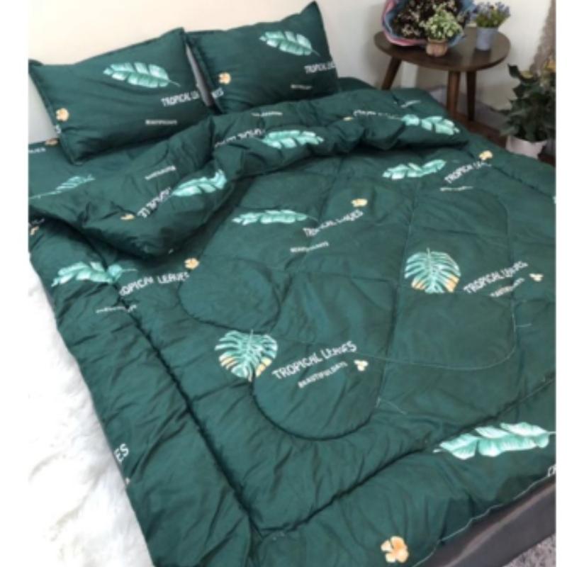 Chăn thu đông mền phao trần bông ấm áp cotton poly dùng được 2 mặt - kích thước 1m8*2m - mẫu mã đa dạng - [VỊT HỒNG] 4