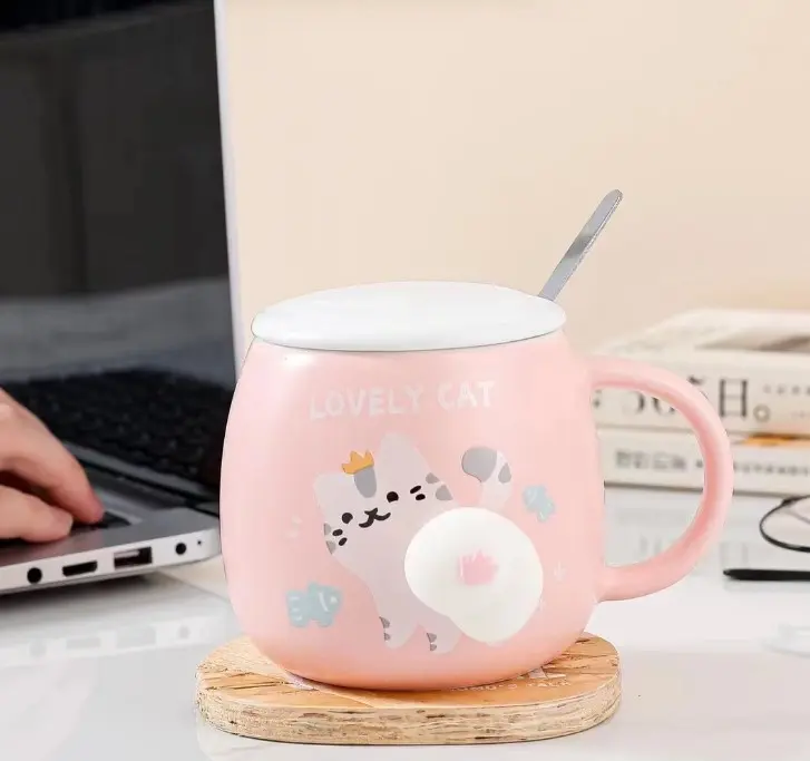 RUMAUMA Mug Porcelain SET Squish Cangkir Minum Anti Panas Murah 450ML 4
