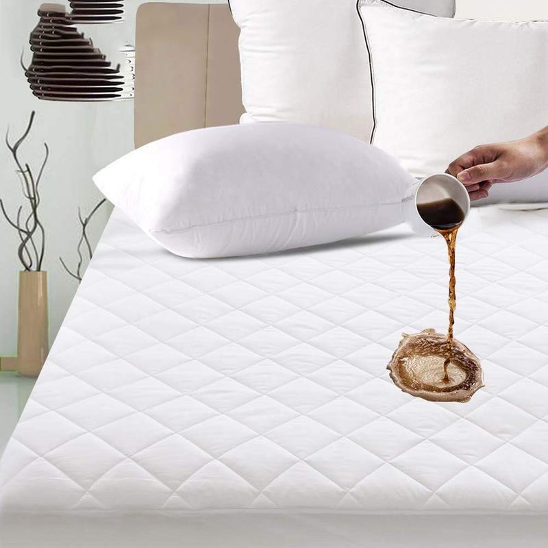 Quilted Padding Waterproof Mattress Protector Soft Bedbug Proof ...