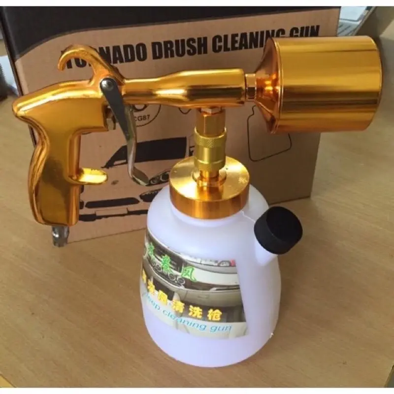 Sung phun tạo bọt tuyết + bình 1 lít để rửa xe Đài loan dùng cho máy nén khí ( vàng gold)