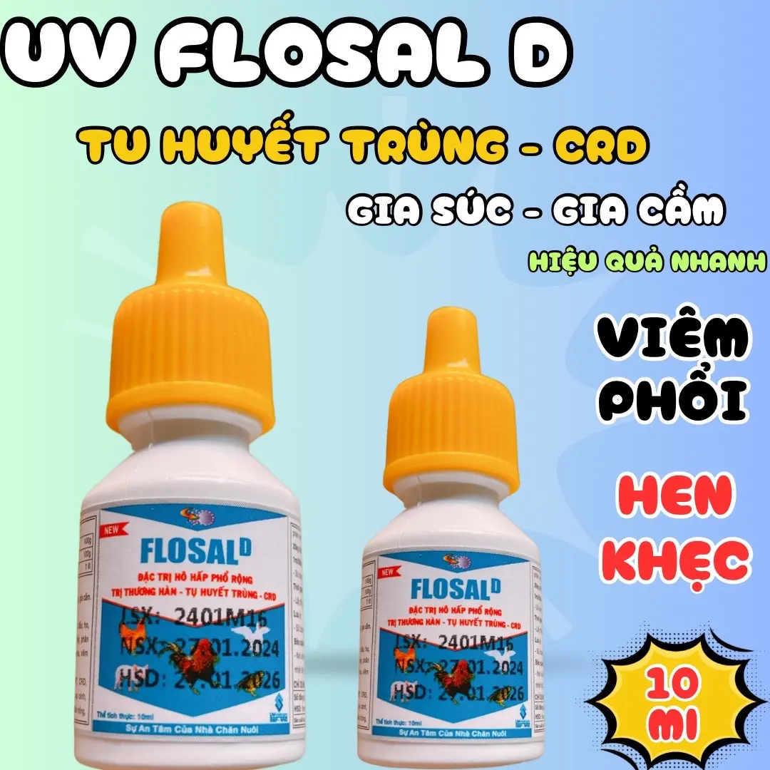 Flosal d lọ 10ml cho khò khè sổ mũi, sưng mặt,phù đầu gà chọi cty uv