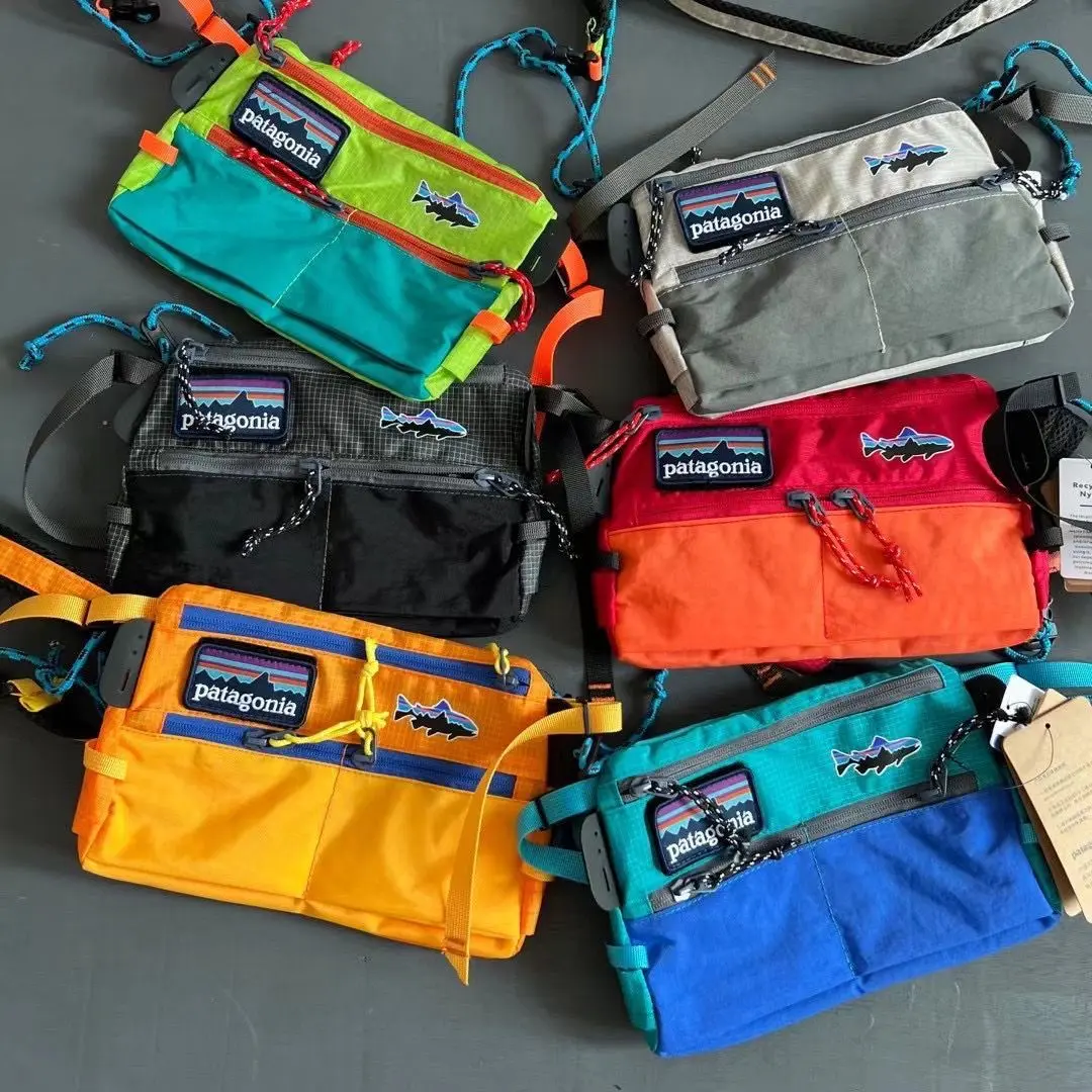 Tiktok recommendation casual men's shoulder bag, Patagonia, messenger bag, waterproof, sports functional, flying fish design, new arrival