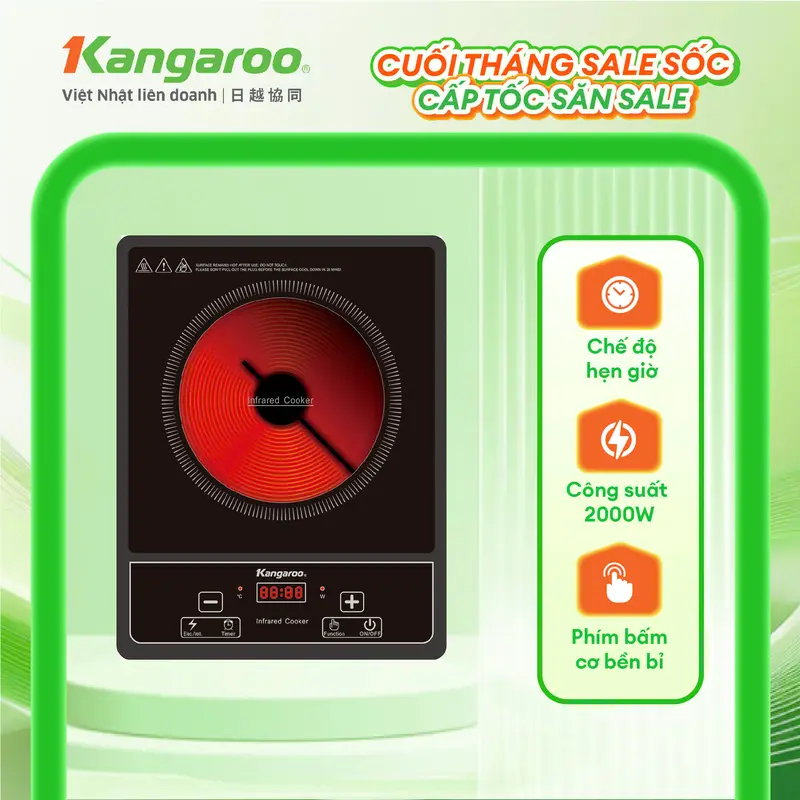 Bếp hồng ngoại đơn Kangaroo KG20IFP1 - Công suất 2000W. 6