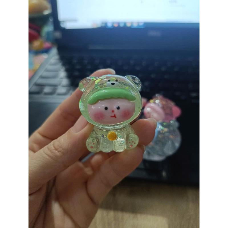 Túi mù gấu cún kim tuyến siêu to bự phát sáng, charm kim tuyến size to cho bé sưu ϯầṃ 5