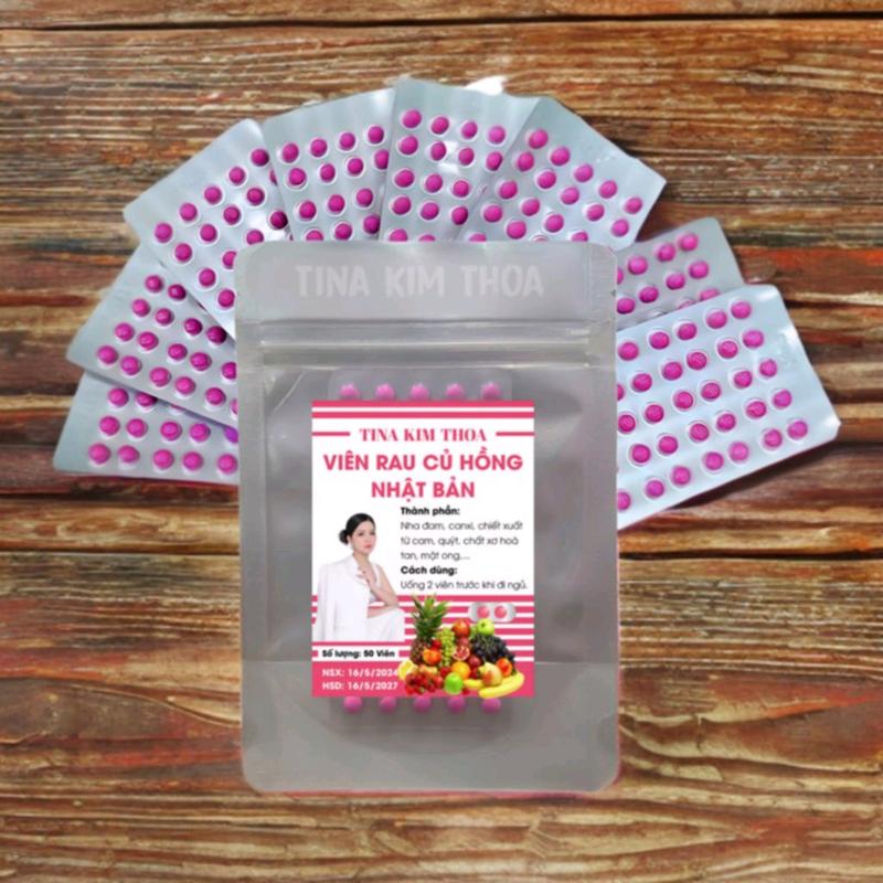 Viên Uống Chăm Sóc Sắc Đẹp Rau Củ Hồng Nhật Bản 50 Viên Thanh Nhiệt Đẹp Da