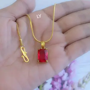 Kalung permata batu asli kotak