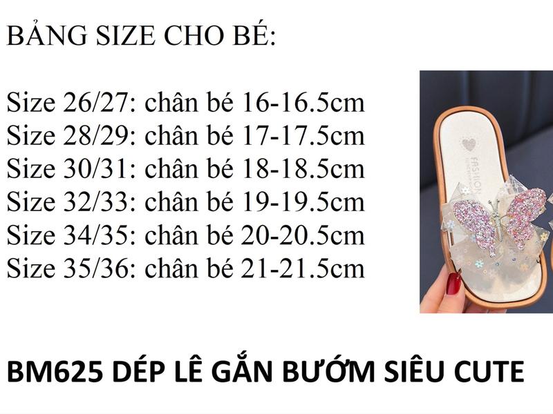 [3-10.tuổi] BM625 Dép lê gắn bướm siêu cute Size 26-35 mềm, êm nhẹ đáng yêu cho bé gái  BM107 dép lê, mềm, êm cho bé gái 9