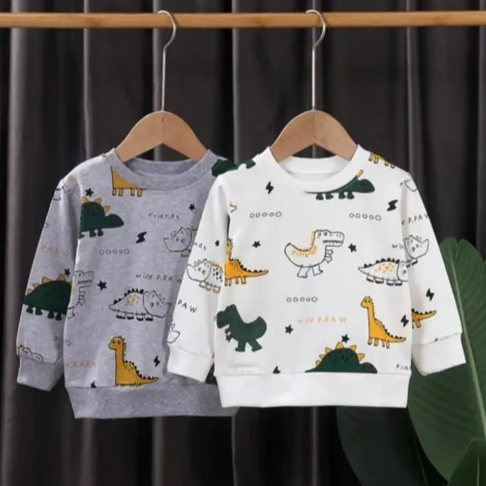 sweater anak usia 1-8th / pakaian lengan panjang anak karakter dinosourus pria wanita