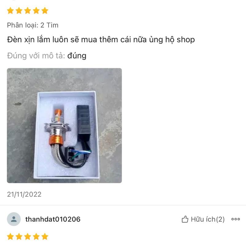 Đèn pha Led CYT 3 tim chính hãng đuôi công tản nhiệt điện áp DC 12v ánh sáng trắng chân cắm H4 &M5 Phụ Tùng 1