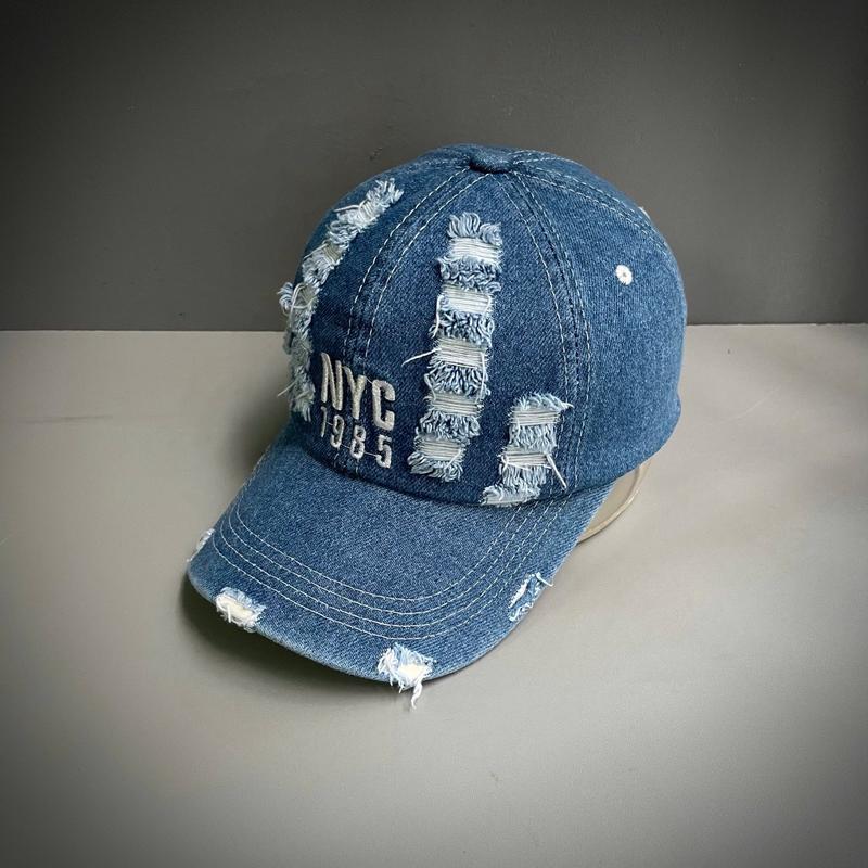 Nón kết lưỡi trai jean rách thêu 3 màu thời trang nam nữ xu hướng MS336