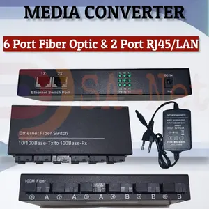Media Converter 6F2E / 6 SC 2 RJ45 / 6 FO 2 LAN