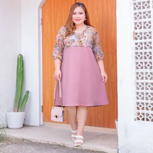 Momelca Isuka Fashion ERLIN Dress Dress Wanita Jumbo Pakaian Wanita Jumbo Bigsize