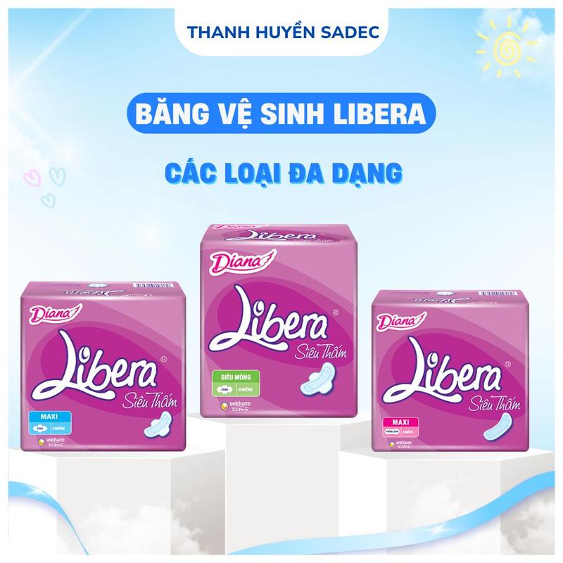 Combo 6 Gói Băng Vệ Sinh Libera Siêu Mỏng Siêu Thấm, Vận Động Thoải Mái, Tự Tin, Ngăn Và Khử Mùi Hôi
