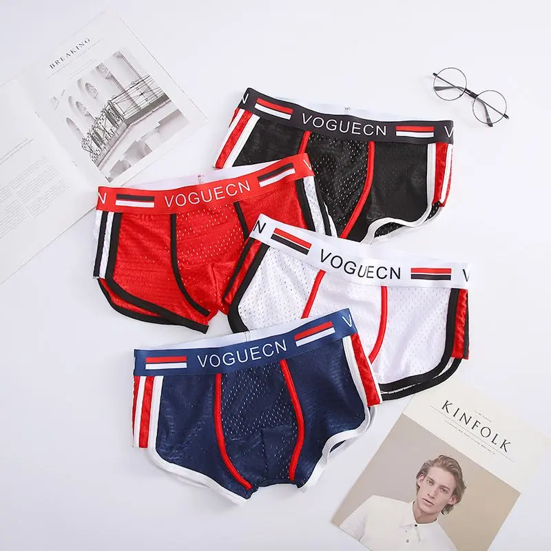 Men's Underwear Summer Mesh Boxer Comfort Breathable Panties Boys Personality Trend Boxer Shorts Shorts Pants